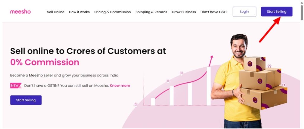 meeshos Register ,clicking Start selling meeshos Register ,clicking Start selling